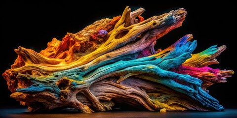 High Dynamic Range Driftwood Isolated on Transparent Background Cutout for Creative Projects and Nature Imagery