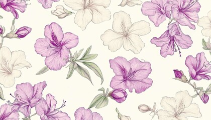 Floral Pattern White Background Pink Flowers