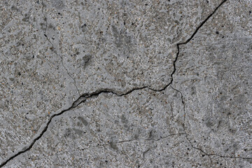 Texture of old cracked concrete wall. Rough gray concrete surface. Great for background and design. Close-up. High resolution.