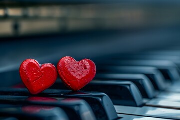 Romantic Hearts on Piano Keys: A Melodic Love Story