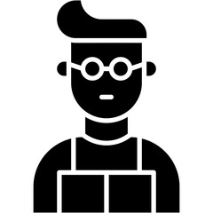 Vector Icon Book reader, learner, student, scholar