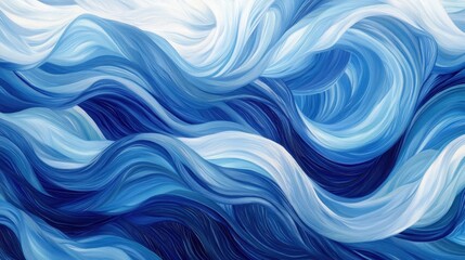 Obraz premium Ocean-inspired tidal wave gradient with deep, flowing blue shades and vibrant curves, evoking the power of the sea