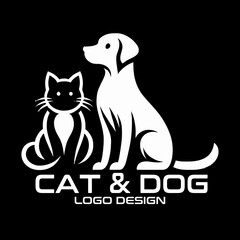 Cat And Dog Vector Logo Design