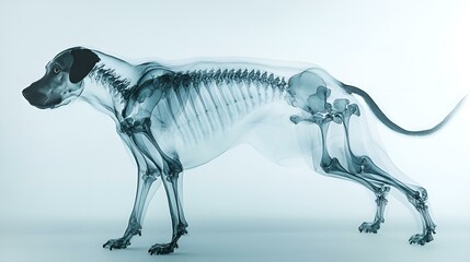 Fototapeta premium Isolated 3D vector illustration of a dog skeleton, perfect for toy or decoration