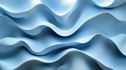 The soft light blue fabric undulates gracefully, showcasing the elegant waves and smooth texture, perfect for crafting and design purposes.