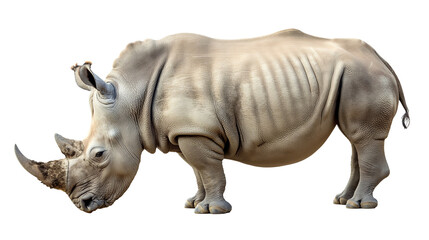 Fototapeta premium Rhinoceros in the Wild Full-Body View