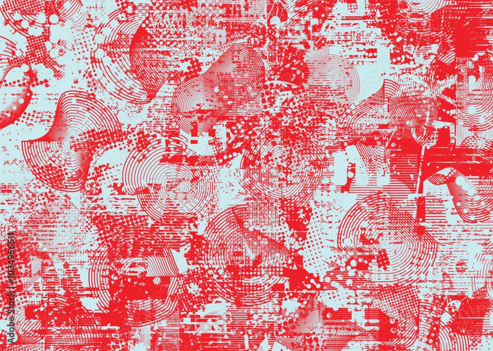 Leinwandbilder background with glitch distorted grunge textures . grunge background texture with halftone dots, gli