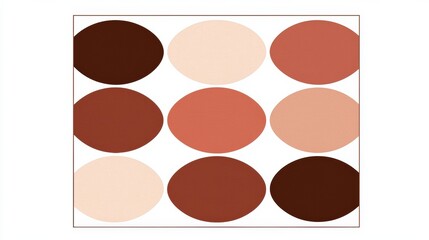 Fototapeta premium Abstract Minimal Oval Pattern with Contemporary Warm Color Palette for Interior Design Decor Background