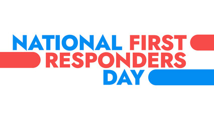 National First Responders Day colorful text typography on white or black background banner illustration great for wishing and celebrating Happy National First Responders Day in October