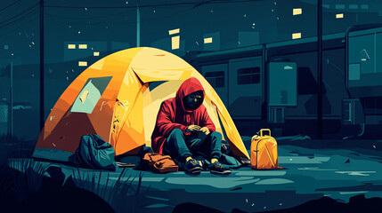 An impactful infographic highlighting statistics on homelessness.