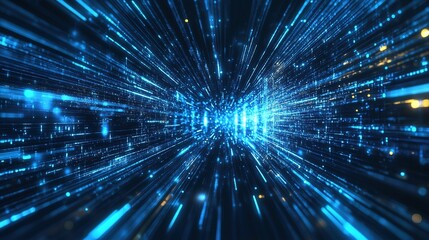 Dynamic Blue Light Particles in Motion