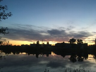 sunset over the river