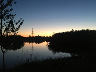 sunset over the river