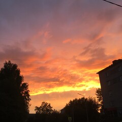 sunset in the city