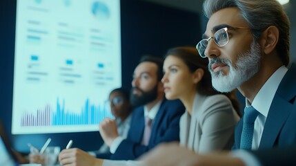 A Group of Professionals Examining Data on a Screen