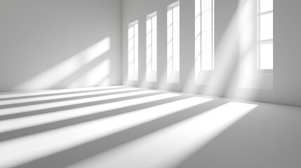 Bright Minimalist Room with Sunlight Patterns