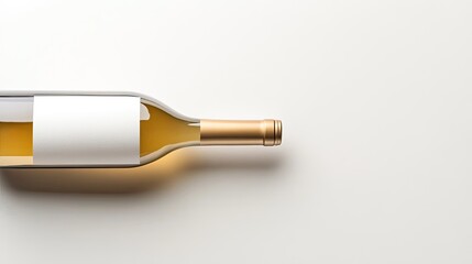 Elegant White Wine Bottle on a Minimalist Background
