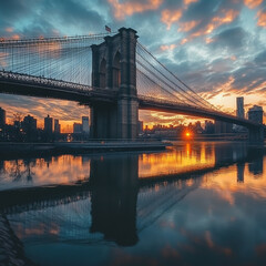 city bridge at sunset