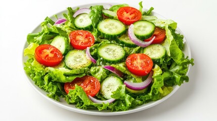 Fresh Vegetable Salad with Cucumbers and Tomatoes