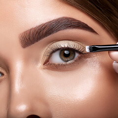 Naklejka premium Masterful Eyebrow Grooming Close-Up Artistry