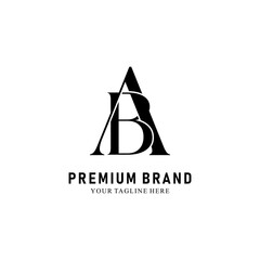 Modern Creative AB Logo Design. icon initial Based Monogram and Letters in Luxury vector