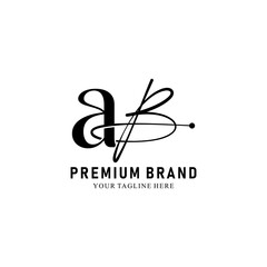 Modern Creative AB Logo Design. icon initial Based Monogram and Letters in Luxury vector
