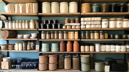 Organized Kitchen Pantry with Various Ingredients