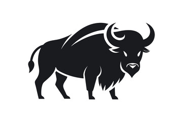 Animal logo vector art illustration with an Buffalo icon C.eps