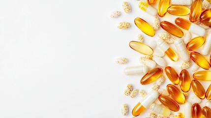 Assorted Healthy Supplements on White Background