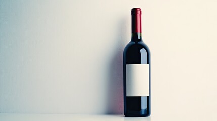Elegant Red Wine Bottle with Blank Label on Display
