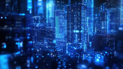 Futuristic Cityscape - Digital Architecture and Technology