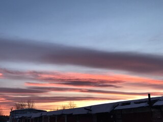 sunset in the city