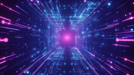 Obraz premium Abstract Digital Tunnel
