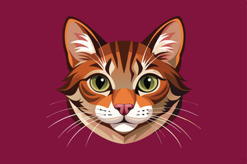 Obraz premium cat head vector illustration.