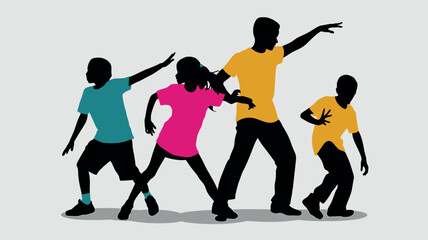 Group of Young Friends Dancing Together in Joyful Celebration