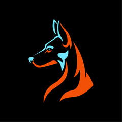 ILLUSTRATION 137 ABSTRACT VECTOR ART OF DOBERMAN PINSCHER DOG HEAD