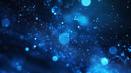 Obraz premium Abstract Blue Background with Glittering Particles