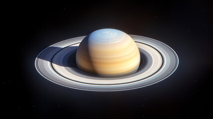 saturn with rings in space with stars  high quality detailed 3d render