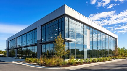 Fototapeta premium Modern Office Building with Glass Facade