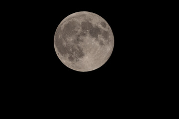 Supermoon in the night sky - Hunter's moon October 17, 2024