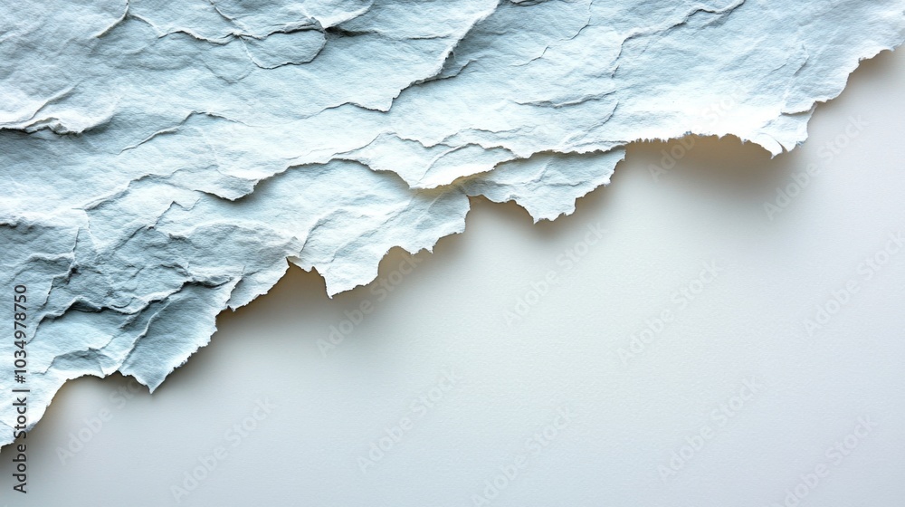 Poster textured edges of torn paper contrast with a smooth beige background, providing a unique visual elem