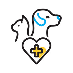 Vector multicolor icon for Pet health