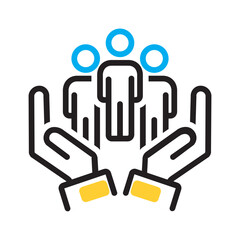 Vector multicolor icon for Many people