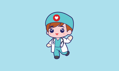 Cute doctor vector illustration