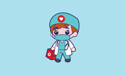 Cute doctor vector illustration