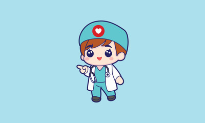 Cute doctor vector illustration