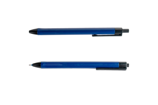 Blue pen on transparent background