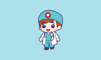 Cute doctor vector illustration