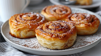 Cinnamon rolls paired with a latte