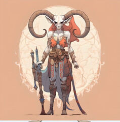 Illustration of man with wearing skull